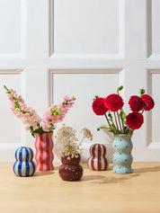 PALMA VASE BLUE BROWN DOTTY