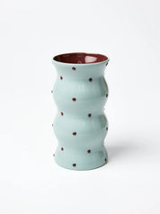 PALMA VASE BLUE BROWN DOTTY