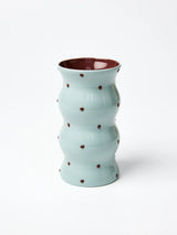 PALMA VASE BLUE BROWN DOTTY