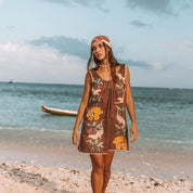 Eye of the Jungle Mini Dress - Dune