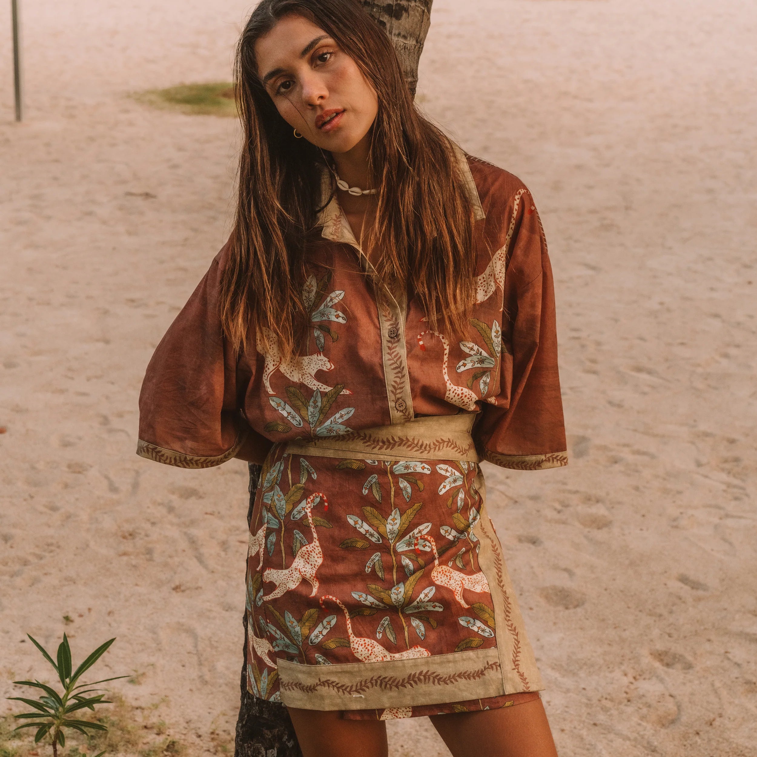 Eye of the Jungle Wrap Skirt - Hazel -