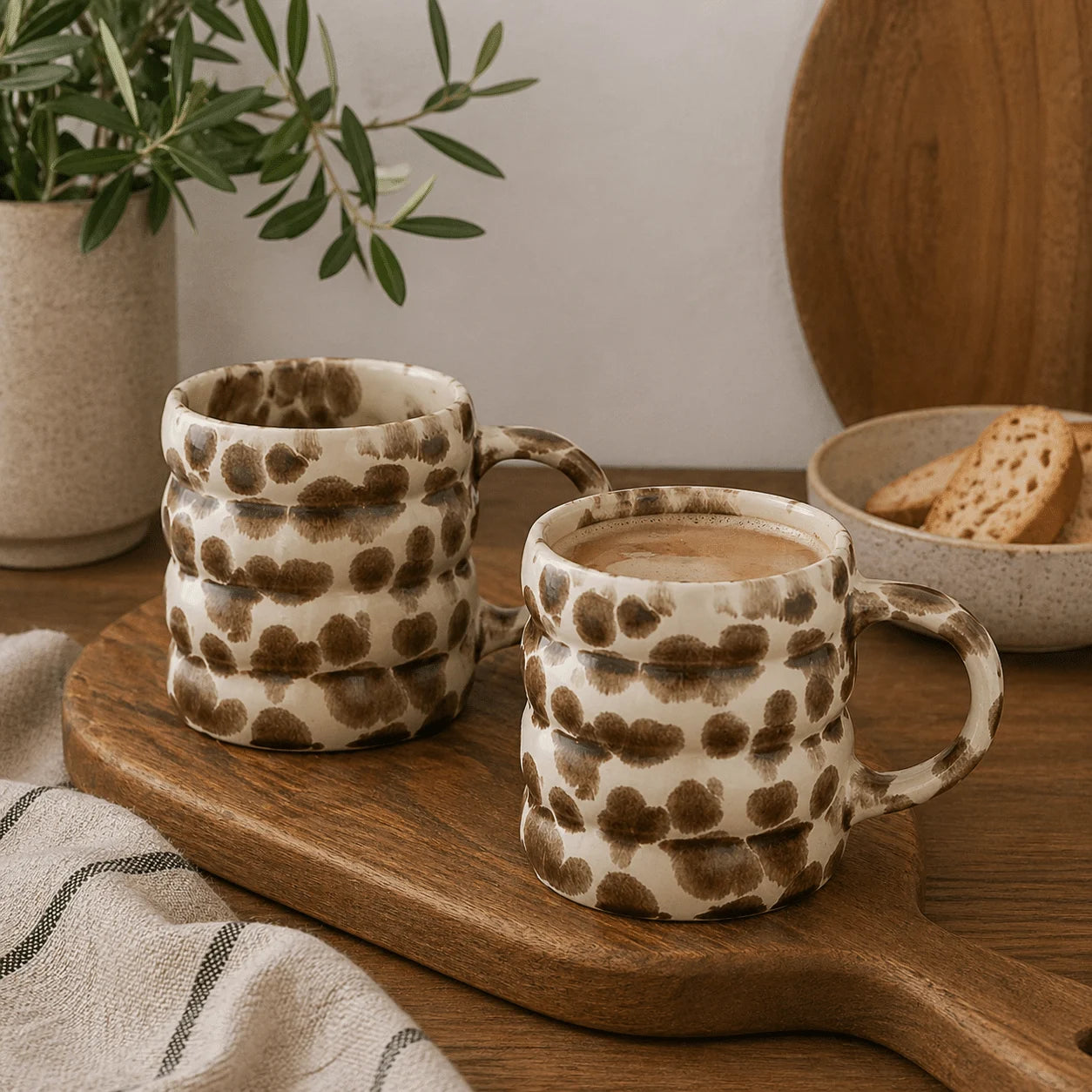 Dylan Ceramic Mug Set - Cocoa