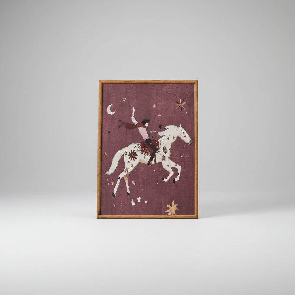 Cowboy Frame Glass Print