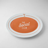 Social Cer Oval Platter Cherry/White