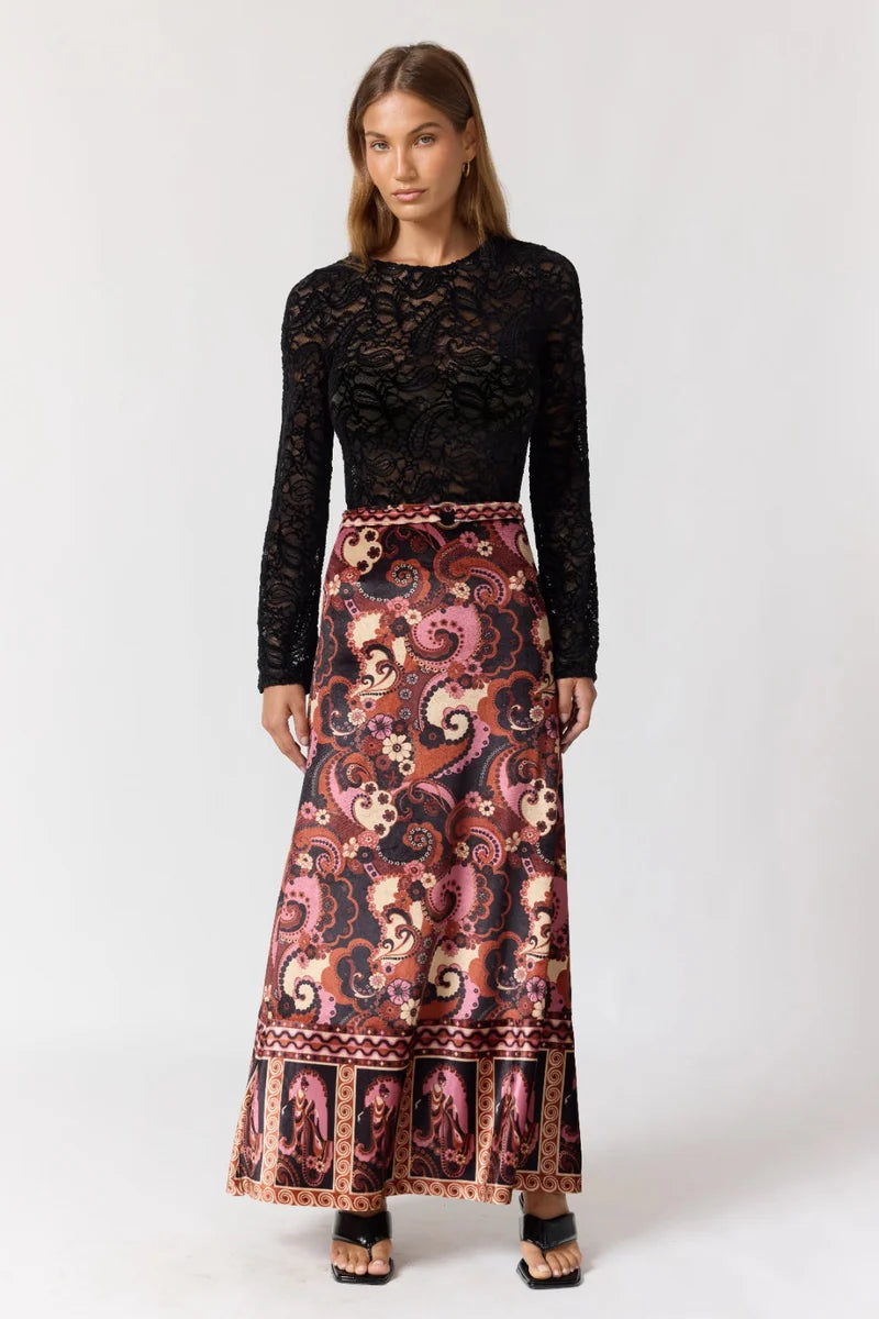 Abigail Maxi Skirt - Mulberry